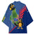 Montserrat Kimono with Cartoon Bird and Island Map Blue Red Stripe Design - Wonder Print Shop