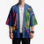 Montserrat Kimono with Cartoon Bird and Island Map Blue Red Stripe Design - Wonder Print Shop