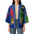 Montserrat Kimono with Cartoon Bird and Island Map Blue Red Stripe Design - Wonder Print Shop
