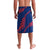 Montserrat Lavalava with Cartoon Bird and Island Map Blue Red Stripe Design - Wonder Print Shop
