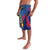 Montserrat Lavalava with Cartoon Bird and Island Map Blue Red Stripe Design - Wonder Print Shop