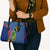 Montserrat Leather Bag with Cartoon Bird and Island Map Blue Red Stripe Design - Wonder Print Shop