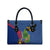 Montserrat Leather Bag with Cartoon Bird and Island Map Blue Red Stripe Design - Wonder Print Shop