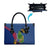 Montserrat Leather Bag with Cartoon Bird and Island Map Blue Red Stripe Design - Wonder Print Shop