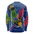 Montserrat Long Sleeve Shirt with Cartoon Bird and Island Map Blue Red Stripe Design - Wonder Print Shop