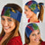 Montserrat Neck Gaiter with Cartoon Bird and Island Map Blue Red Stripe Design TS04