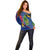 Montserrat Off Shoulder Sweater with Cartoon Bird and Island Map Blue Red Stripe Design - Wonder Print Shop