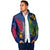 Montserrat Padded Jacket with Cartoon Bird and Island Map Blue Red Stripe Design - Wonder Print Shop