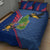 Montserrat Quilt Bed Set with Cartoon Bird and Island Map Blue Red Stripe Design - Wonder Print Shop