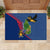 Montserrat Rubber Doormat with Cartoon Bird and Island Map Blue Red Stripe Design - Wonder Print Shop