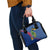 Montserrat Shoulder Handbag with Cartoon Bird and Island Map Blue Red Stripe Design - Wonder Print Shop