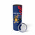 Montserrat Skinny Tumbler with Cartoon Bird and Island Map Blue Red Stripe Design - Wonder Print Shop
