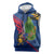 Montserrat Sleeveless Hoodie with Cartoon Bird and Island Map Blue Red Stripe Design - Wonder Print Shop