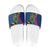 Montserrat Slide Sandals with Cartoon Bird and Island Map Blue Red Stripe Design - Wonder Print Shop