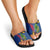 Montserrat Slide Sandals with Cartoon Bird and Island Map Blue Red Stripe Design - Wonder Print Shop