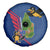 Montserrat Spare Tire Cover with Cartoon Bird and Island Map Blue Red Stripe Design - Wonder Print Shop