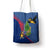 Montserrat Tote Bag with Cartoon Bird and Island Map Blue Red Stripe Design - Wonder Print Shop
