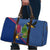 Montserrat Travel Bag with Cartoon Bird and Island Map Blue Red Stripe Design - Wonder Print Shop