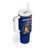 Montserrat Tumbler With Handle with Cartoon Bird and Island Map Blue Red Stripe Design - Wonder Print Shop