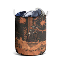 Cronus Lord Of Golden Age Laundry Basket Titan King Cronus Scythe Greek Key Art