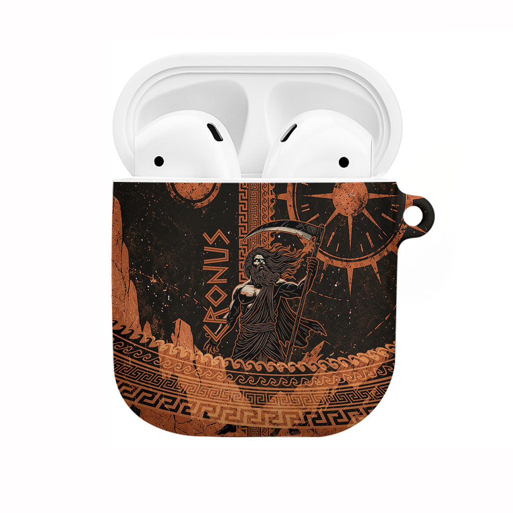 Cronus Lord Of Golden Age AirPods Case Titan King Cronus Scythe Greek Key Art