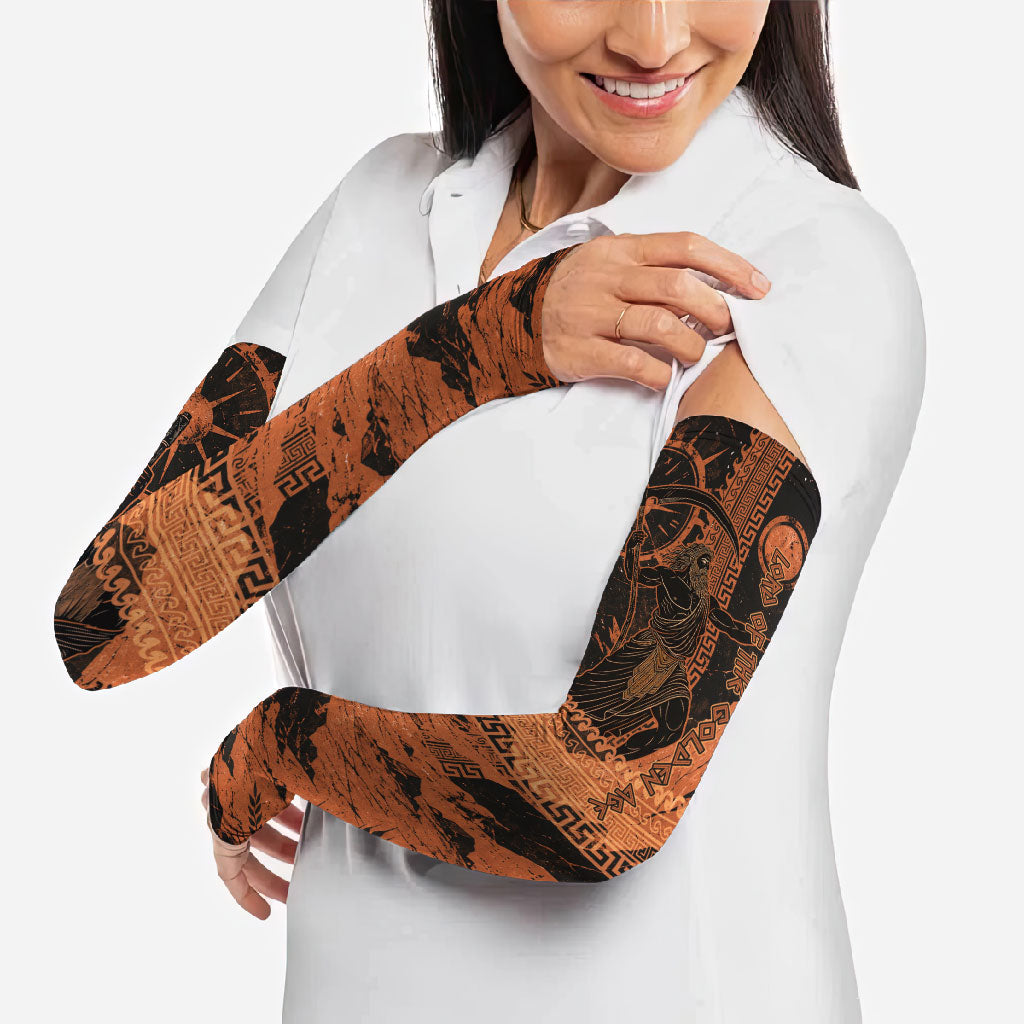 Cronus Lord Of Golden Age Arm Sleeves Titan King Cronus Scythe Greek Key Art
