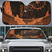 Cronus Lord Of Golden Age Auto Sun Shade Titan King Cronus Scythe Greek Key Art