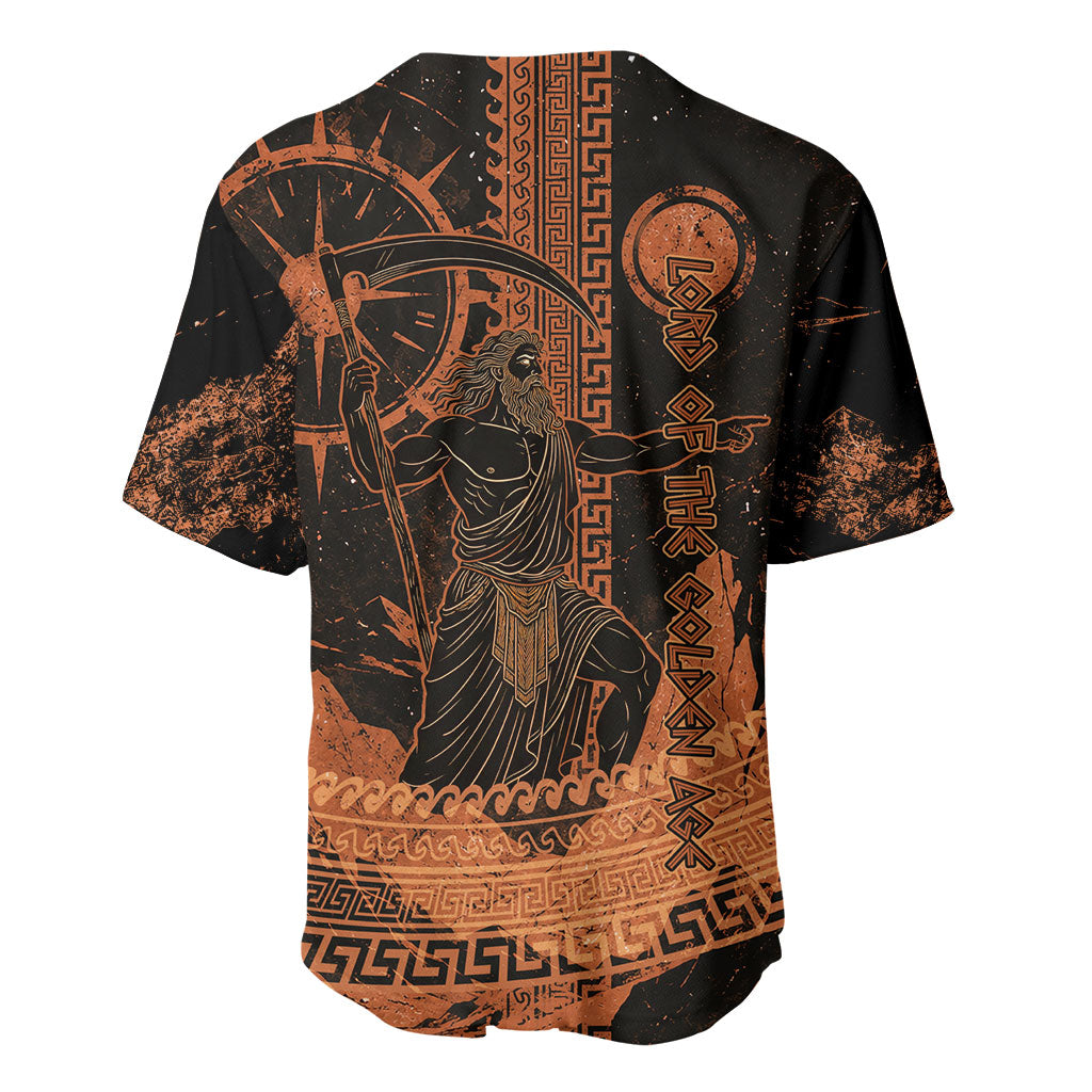 Cronus Lord Of Golden Age Baseball Jersey Titan King Cronus Scythe Greek Key Art