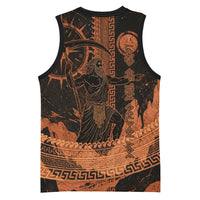 Cronus Lord Of Golden Age Basketball Jersey Titan King Cronus Scythe Greek Key Art