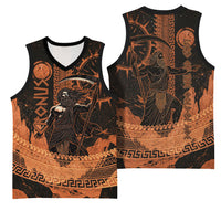 Cronus Lord Of Golden Age Basketball Jersey Titan King Cronus Scythe Greek Key Art