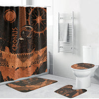 Cronus Lord Of Golden Age Bathroom Set Titan King Cronus Scythe Greek Key Art