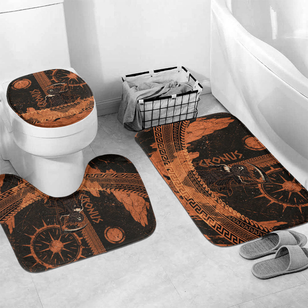 Cronus Lord Of Golden Age Bathroom Set Titan King Cronus Scythe Greek Key Art