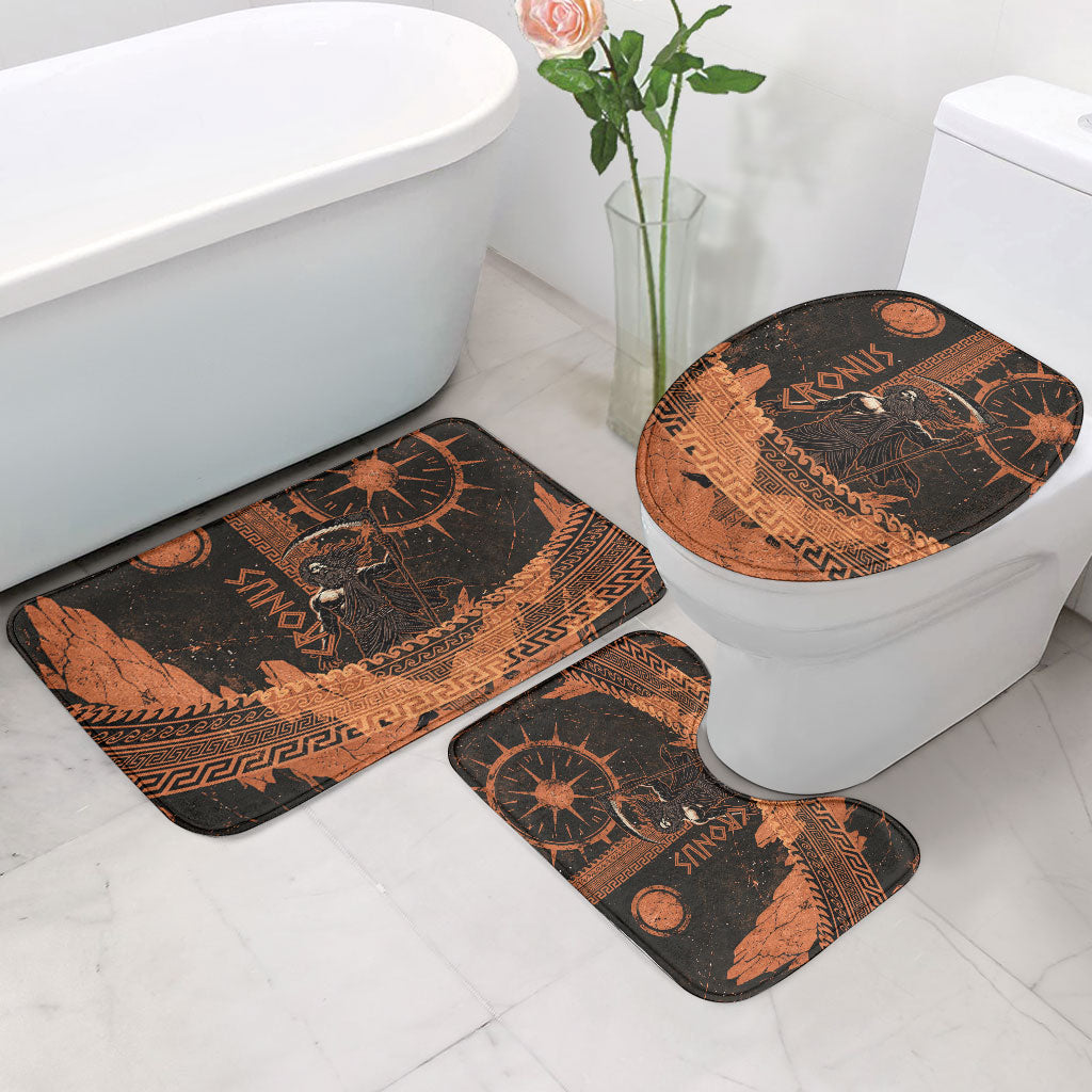 Cronus Lord Of Golden Age Bathroom Set Titan King Cronus Scythe Greek Key Art
