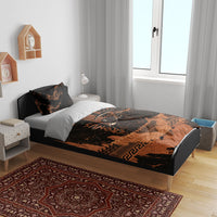 Cronus Lord Of Golden Age Bedding Set Titan King Cronus Scythe Greek Key Art