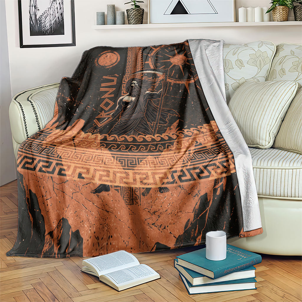 Cronus Lord Of Golden Age Blanket Titan King Cronus Scythe Greek Key Art