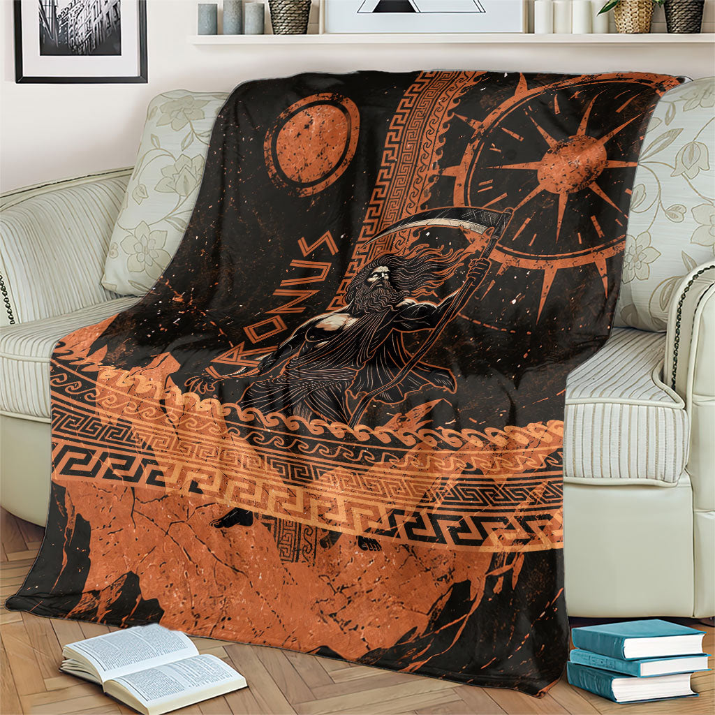 Cronus Lord Of Golden Age Blanket Titan King Cronus Scythe Greek Key Art