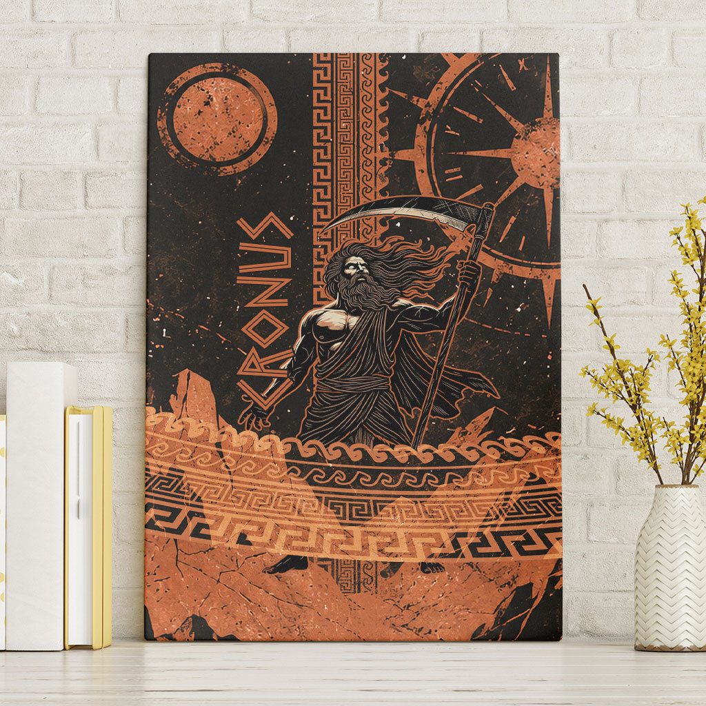 Cronus Lord Of Golden Age Canvas Wall Art Titan King Cronus Scythe Greek Key Art