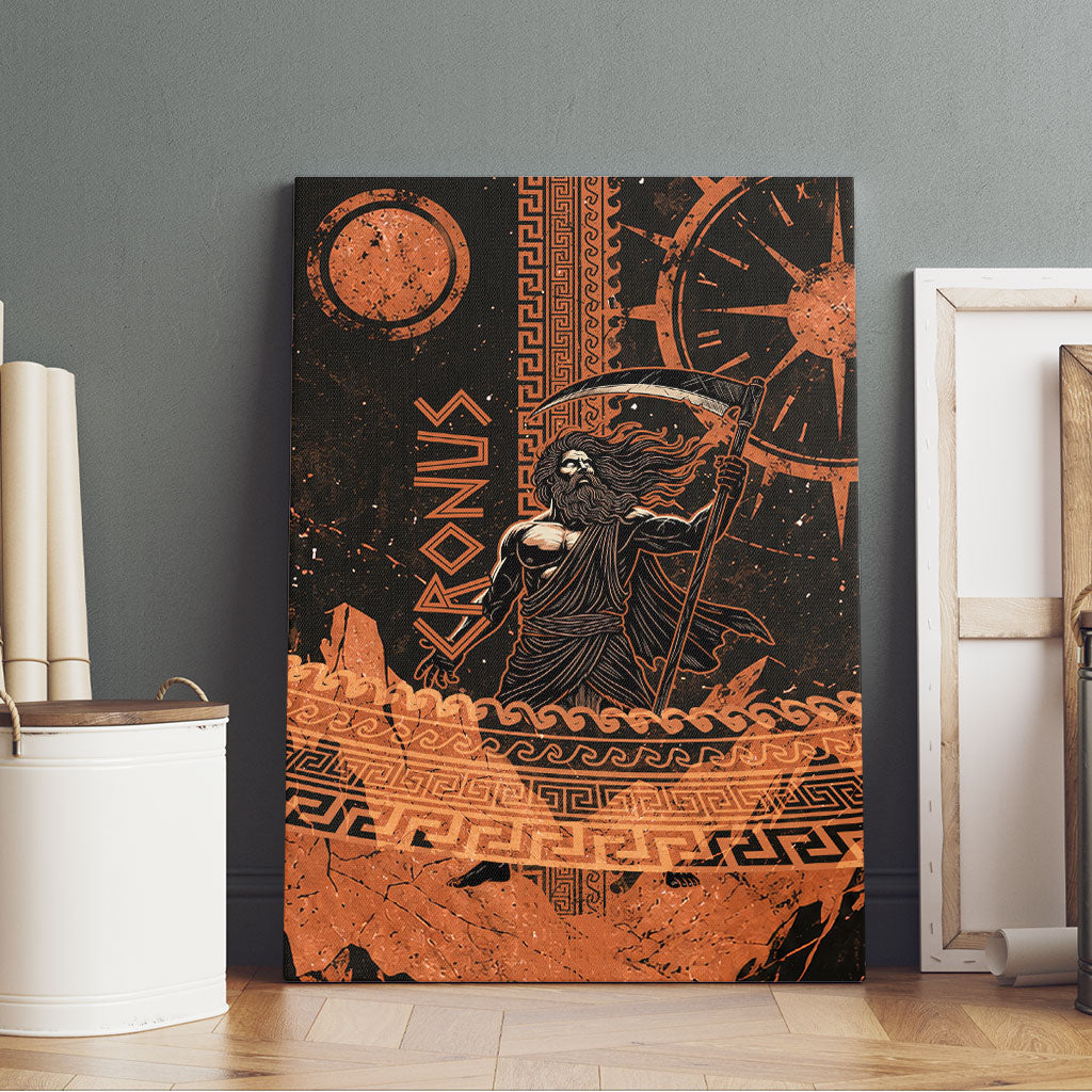 Cronus Lord Of Golden Age Canvas Wall Art Titan King Cronus Scythe Greek Key Art