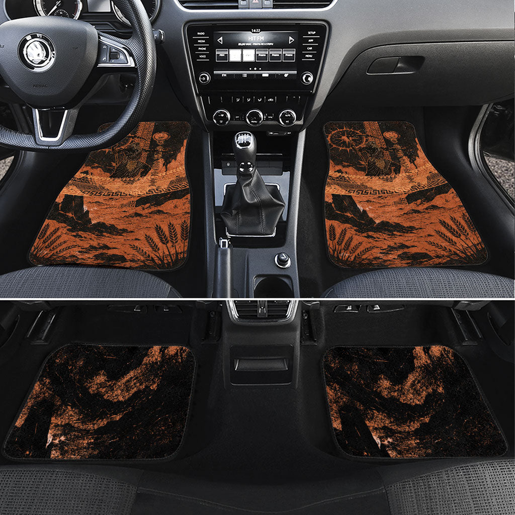Cronus Lord Of Golden Age Car Mats Titan King Cronus Scythe Greek Key Art