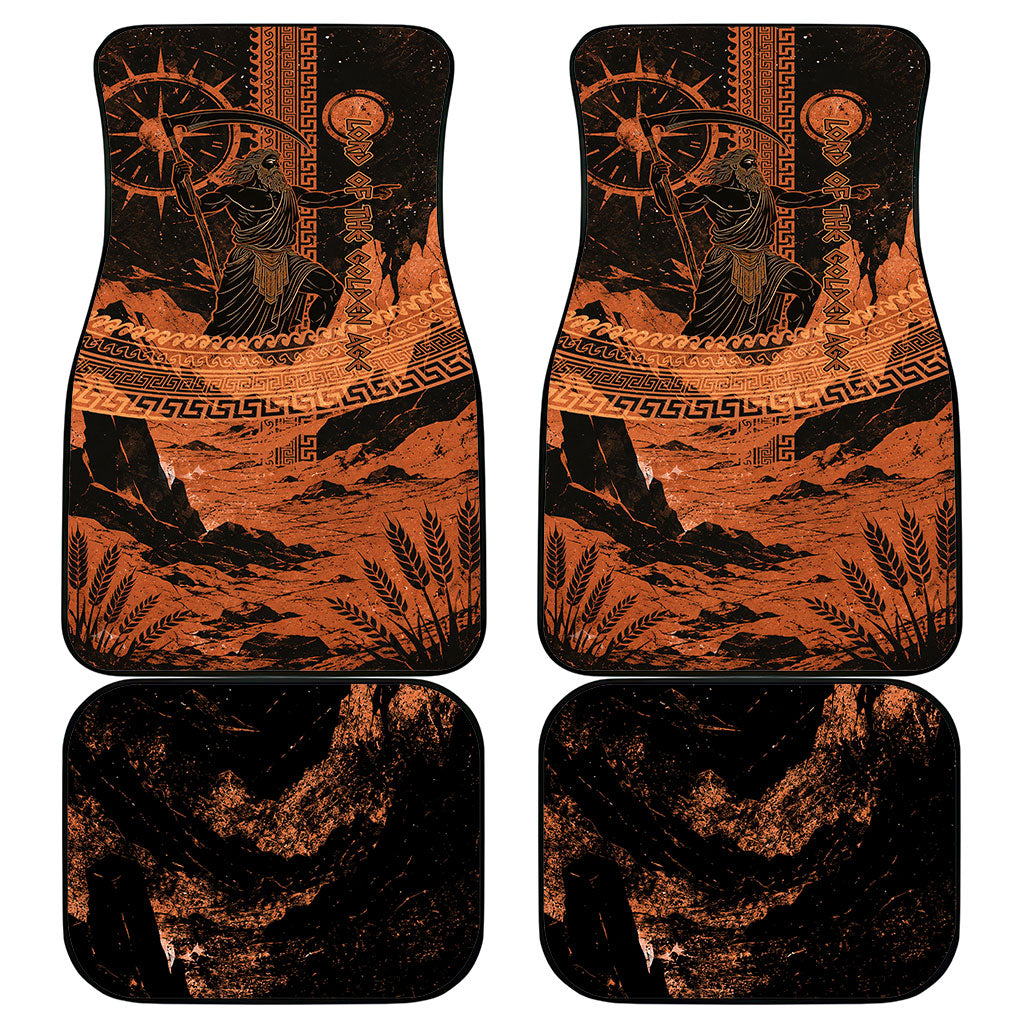 Cronus Lord Of Golden Age Car Mats Titan King Cronus Scythe Greek Key Art