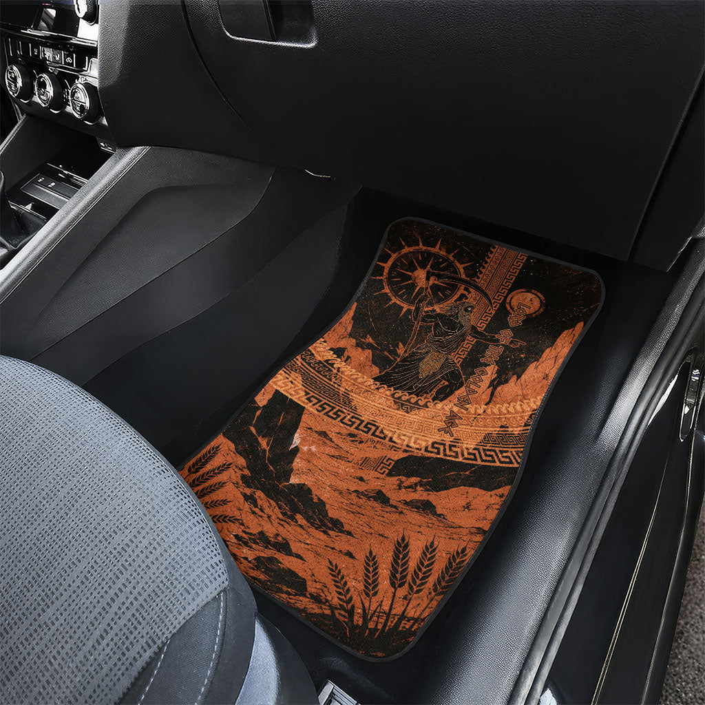 Cronus Lord Of Golden Age Car Mats Titan King Cronus Scythe Greek Key Art