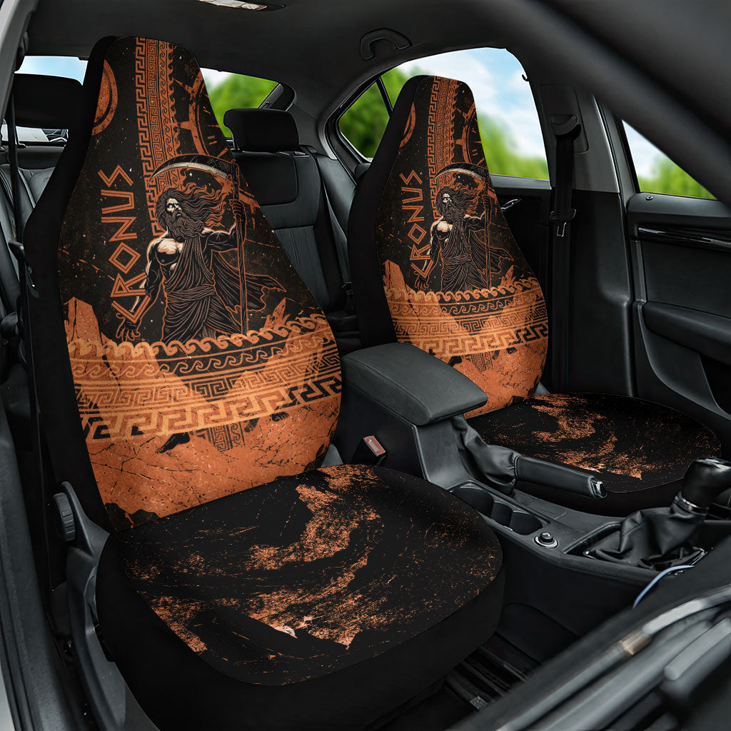 Cronus Lord Of Golden Age Car Seat Cover Titan King Cronus Scythe Greek Key Art
