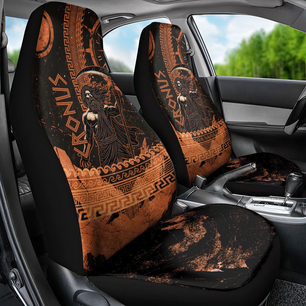 Cronus Lord Of Golden Age Car Seat Cover Titan King Cronus Scythe Greek Key Art
