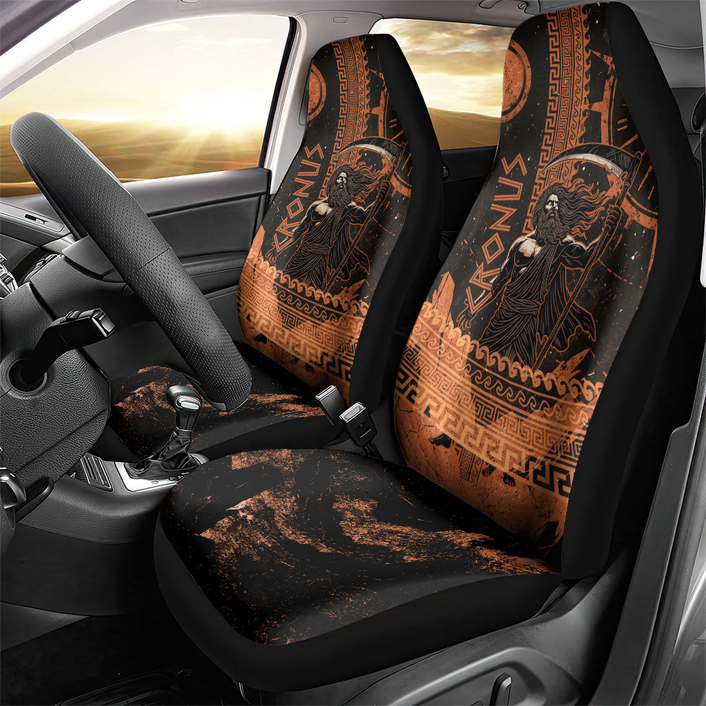 Cronus Lord Of Golden Age Car Seat Cover Titan King Cronus Scythe Greek Key Art