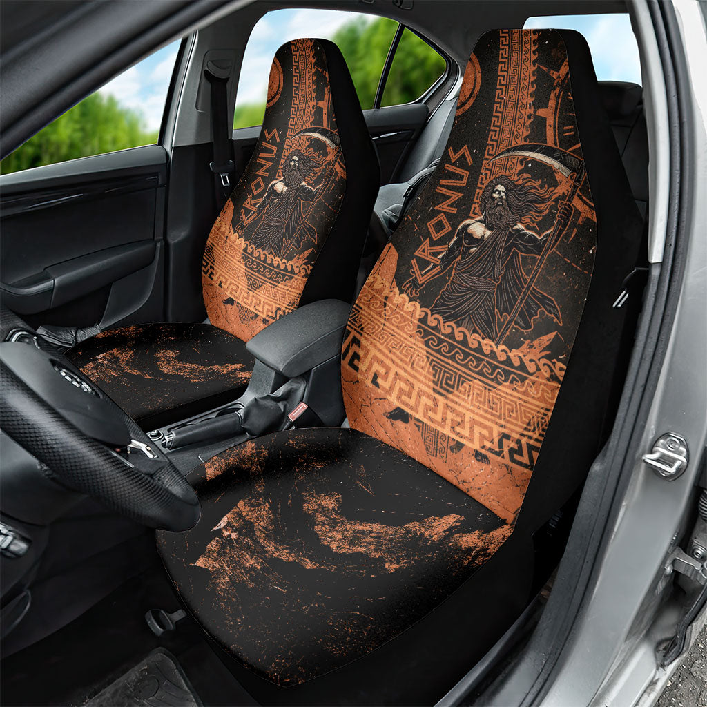 Cronus Lord Of Golden Age Car Seat Cover Titan King Cronus Scythe Greek Key Art
