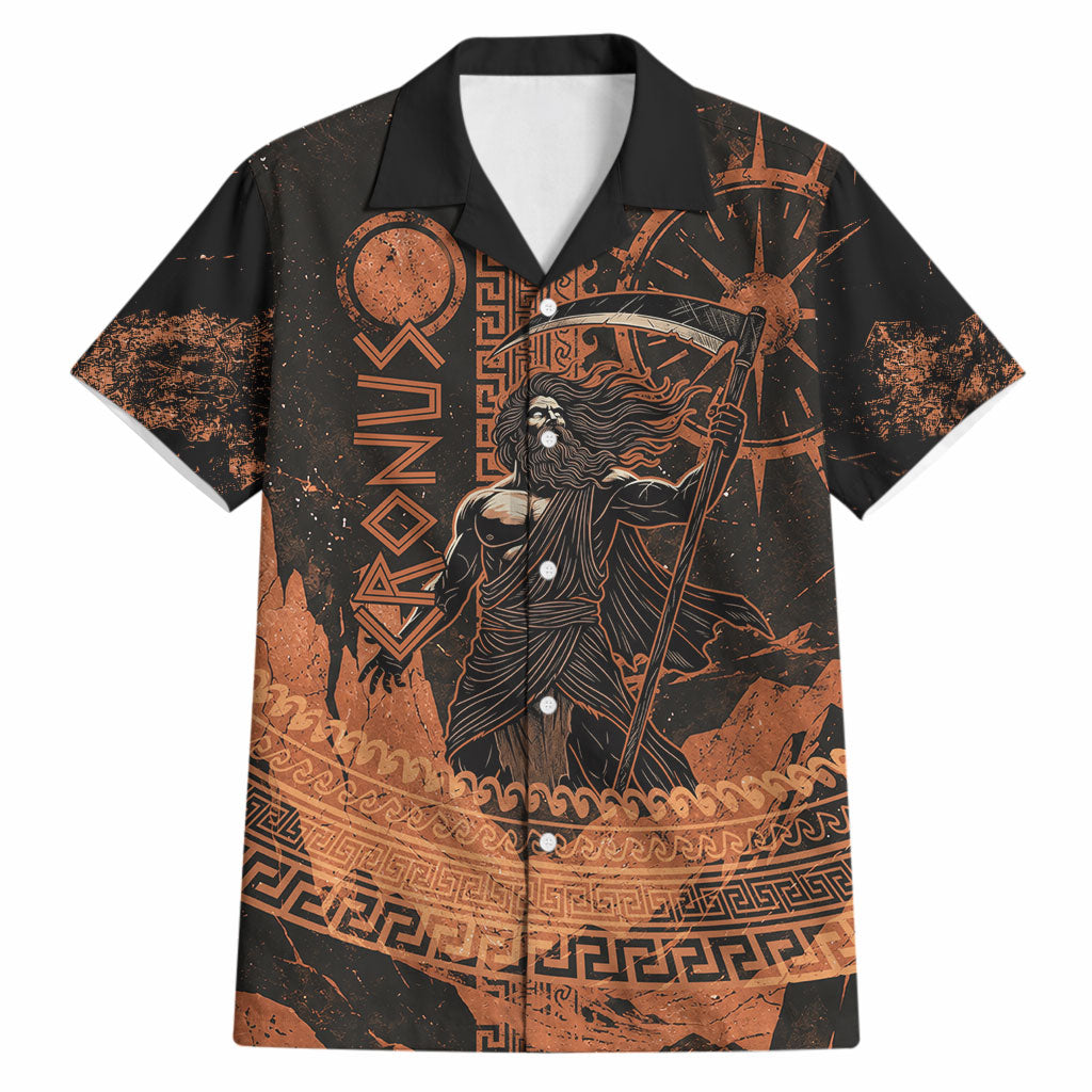 Cronus Lord Of Golden Age Hawaiian Shirt Titan King Cronus Scythe Greek Key Art
