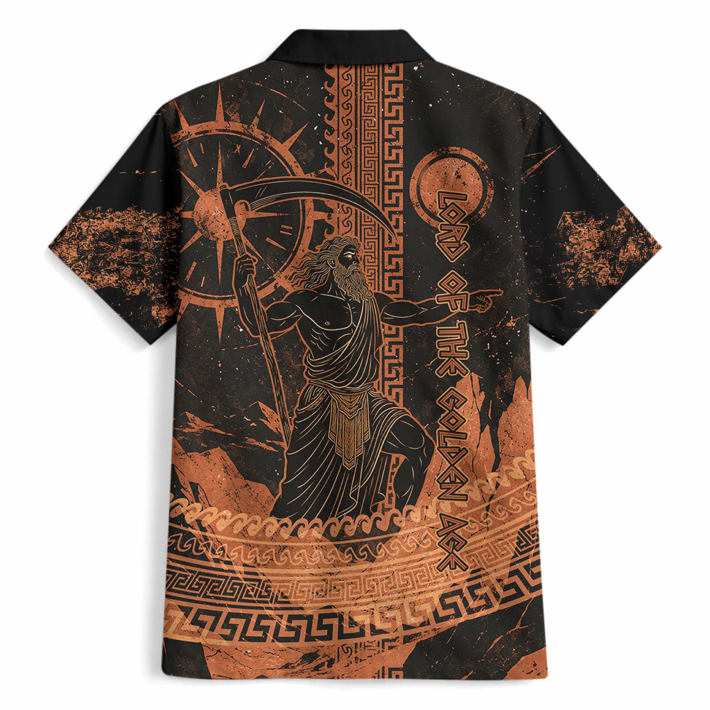 Cronus Lord Of Golden Age Hawaiian Shirt Titan King Cronus Scythe Greek Key Art