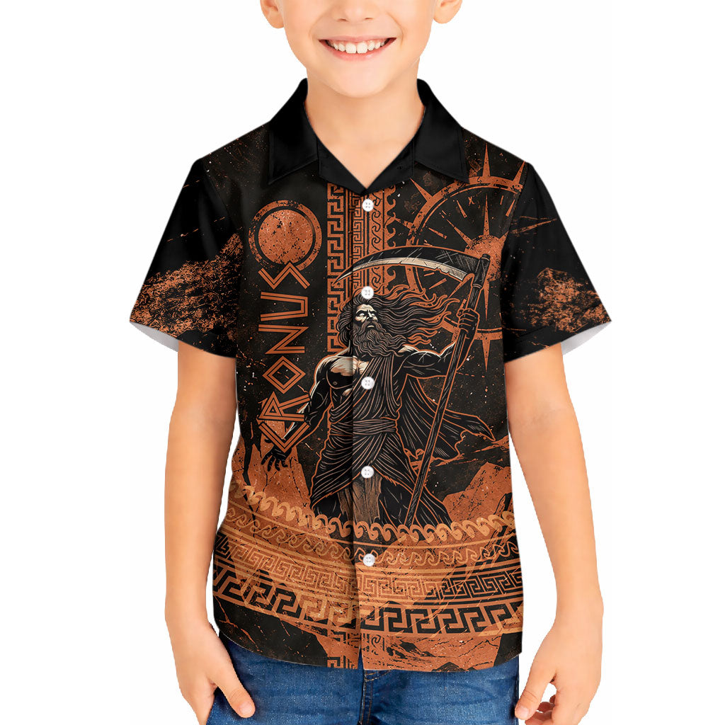 Cronus Lord Of Golden Age Hawaiian Shirt Titan King Cronus Scythe Greek Key Art