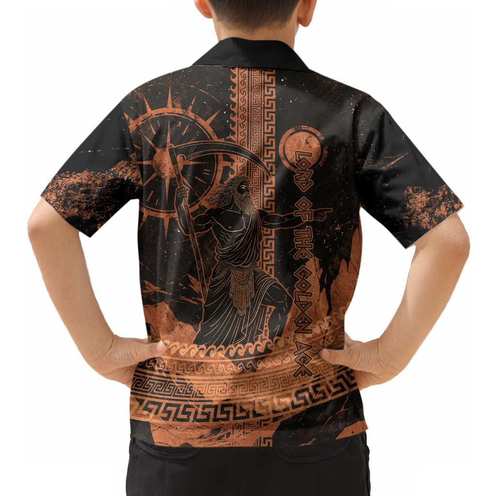 Cronus Lord Of Golden Age Hawaiian Shirt Titan King Cronus Scythe Greek Key Art
