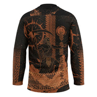 Cronus Lord Of Golden Age Hockey Jersey Titan King Cronus Scythe Greek Key Art